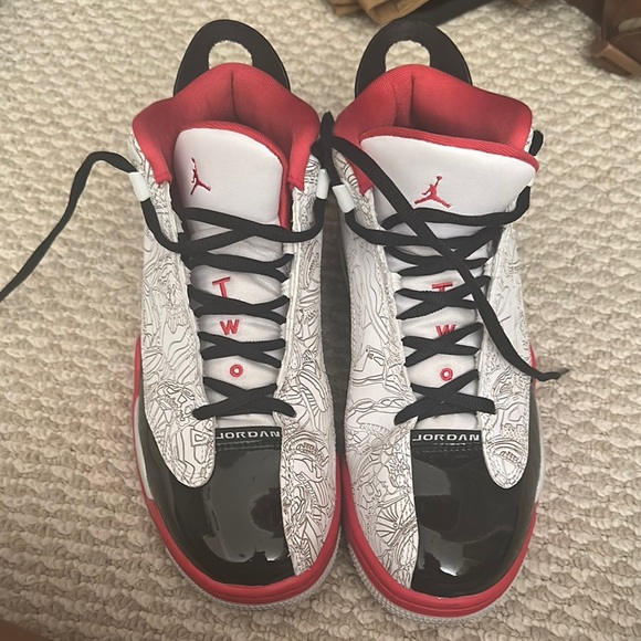 Jordan Men's Red and Black Sneakers - Picture 1 of 1